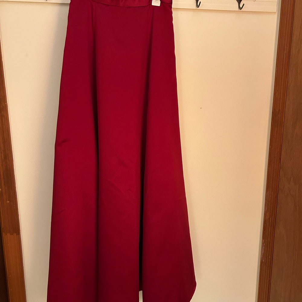 Jordan Fashions Red Asymmetrical Maxi A-line Skirt
